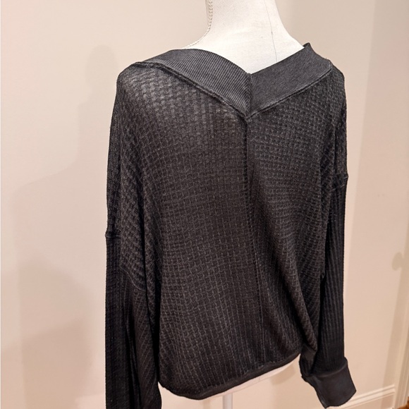 Free People Black Textured Tunic Top - Picture 2 of 3